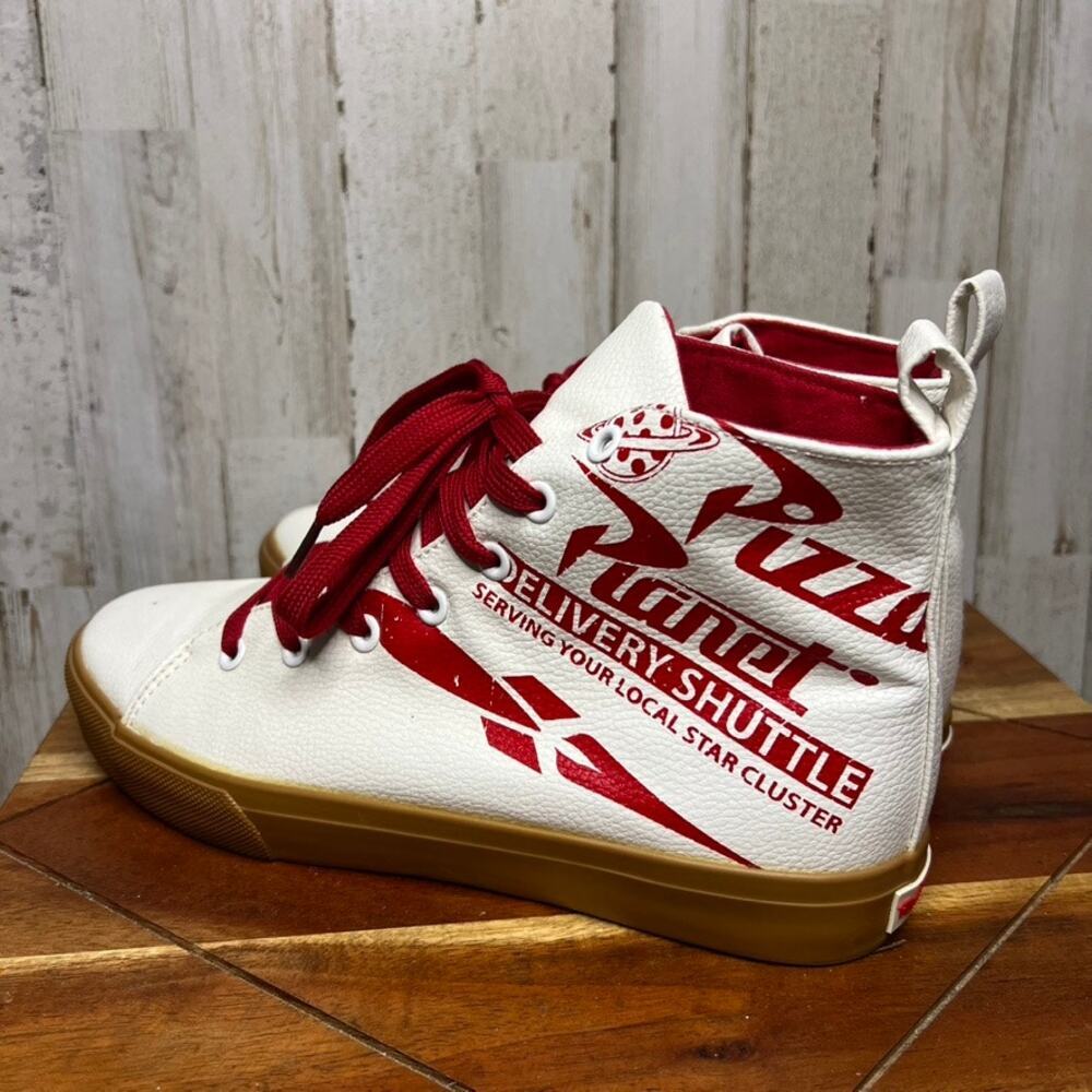 Disney Pixar Toy Story Pizza Planet Hi-Top Sneakers‎ Men's 8/ Women's 9.5